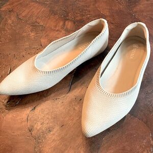 NEW WORN ONCE VIVAIA STRETCH KNIT BALLET FLATS-Nude EU SIZE 38/US Size 7-/1/2